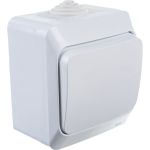 1-клавишный переключатель Schneider Electric ОП Этюд 10А IP44 белый BA10-046B (артикул 15873769) – фото 1