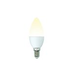 Светодиодная лампа Uniel LED-C37-6W/WW/E14/FR/MB PLM11WH Форма свеча, матовая UL-00002373 (артикул 15931771) – фото 1