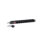 Блок розеток ExeGate ServerPro PDU-19H009 Al-5C135S-EU2.5CU-SW, 19, 1U, алюминий, 5C13, 5Sch, евро, 2.5м 280867 (артикул 17618982) – фото 1
