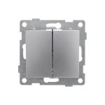 Выключатель GUSI ELECTRIC Bravo 2 клавиши, СУ, 10А, 250В, серебро С10В2-004 (артикул 16032838) – фото 1