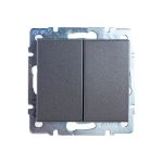 Двойной выключатель LEZARD RAIN цв. черный графит матовый 703-4188-101 (артикул 16027920) – фото 1