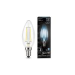 Лампа Gauss LED Filament Свеча E14 7W 580lm 4100К 103801207 (артикул 15869259) – фото 1