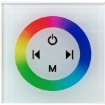 Контроллер Apeyron RGB 12В, 144 Вт, встраиваемый с БЕЛОЙ многоцветной сенсорной панелью 04-09 (артикул 15845615) – фото 1