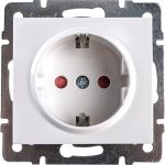 Розетка LEZARD RAIN с защитой от детей керамика белая 703-0288-124 (артикул 16027975) – фото 1