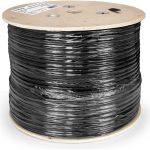 Кабель FTP ExeGate 4 пары, категория 5e медь, 24AWG, экран, внешний, с тросом, 305м, черный, PE 241488 (артикул 16492197) – фото 1