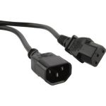 Кабель питания монитор-компьютер IEC 320 C13 - IEC 320 C14 (3x0.75), 10A, прямая вилка, 1.8 м Hyperline PWC-IEC13-IEC14-1.8-BK 34896 (артикул 15550818) – фото 1