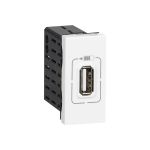 USB розетка Legrand Mosaic для зарядки одинарная, цвет белый 077591 (артикул 20310514) – фото 1