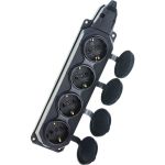Каучуковая колодка ЭРА K-4e-B-IP44 с/з 4гн 16A IP44 черная Б0044546 (артикул 16111305) – фото 1