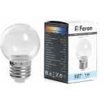 Светодиодная лампа FERON LB-371, G60 шар, 3W 230V E27 2700К, 240Lm, угол рассеивания 220 38121 (артикул 18840102) – фото 1