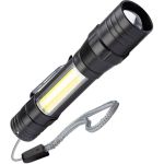 Ручной аккумуляторный фонарь КОСМОС 1Вт LED+5ВтCOB/линза/зум/Li-ion 18650 1000mAh/ABS-пластик/USB-шнур, KOS113Lit (артикул 23398953) – фото 1
