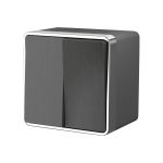 Выключатель WERKEL W5020204 двухклавишный влагозащищенный Gallant графит рифленый a051336 (артикул 16074358) – фото 1