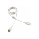 Кабель удлинитель USB2.0 Cablexpert Pro, AM/AF, 1,8м, экранирование, ферритовое кольцо, прозрачный, пакет CCF-USB2-AMAF-TR-6 (артикул 20250838) – фото 1