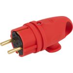 Каучуковая вилка ЭРА с заземлением VX11-R-IP44 16А IP44 с кольцом, угловая красная, Б0055417 (артикул 20931681) – фото 1
