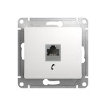 Механизм телефонной розетки Schneider Electric 1-м RJ11 GLOSSA белая SchE GSL000181T (артикул 15425564) – фото 1