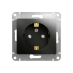 1-местный механизм розетки Schneider Electric скрытой проводки 1модуль Glossa 16А IP20 с заземлением антрацит GSL000745 (артикул 18144937) – фото 1