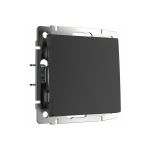 Одноклавишный проходной выключатель WERKEL W1112008 черный матовый a051626 (артикул 15777357) – фото 1