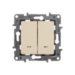 2-клавишный переключатель с подсветкой Legrand ETIKA слоновая кость 672316 (артикул 16015088) – фото 1