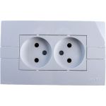 2-я розетка MONO ELECTRIC Eco, без заземления, белый/белый 101-010105-121 (артикул 16457723) – фото 1