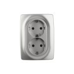 Розетка ЭРА 12210803, 2x2PE, Schuko, со шторками, 16A250В, IP20, 2, а Б0036444 (артикул 16134771) – фото 1