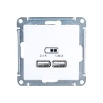 Розетка Schneider Electric AtlasDesign Белый USB 2-ая, 5В, 2,1 А ATN000133 (артикул 18126037) – фото 1