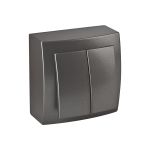 Выключатель NILSON 2ОП антрацит Themis metallic 26161003 (артикул 16351989) – фото 1
