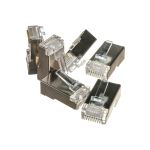 Вилка Cablexpert RJ-45 8P8C PLUG5SP универсальная кат.5e экранирован контакты 30 мкр 100 шт. PLUG5SP (артикул 15933299) – фото 1