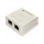 Розетка Cablexpert NAS214 RJ-45 кат.STP 5e внешняя экранированная 2 портa, 110&Krone NAS214 (артикул 15933253) – фото 1