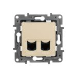 Двойная розетка RJ45 Legrand категория 5е UTP Etika слоновая кость 672355 (артикул 20278372) – фото 1