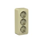 3-местная розетка Schneider Electric открытой проводки Blanca 16А IP20 250В с заземлением бежевая BLNRA010317 (артикул 18145243) – фото 1