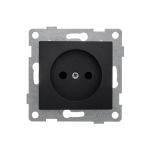 Розетка GUSI ELECTRIC Bravo МЕХ. Роз. 1-ой б/з с з/ш, скрытая установка, 16А, 250В, графит С10Р2-010 (артикул 16032721) – фото 1