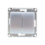 2-клавишный выключатель Schneider Electric GLOSSA 10АХ, АЛЮМИНИЙ GSL000351 (артикул 16314102) – фото 1