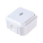 Выключатель Bylectrica 1-клавишный открытая установка, 6А перекрестный IP54, серия ПРАЛЕСКА АКВА, белый, А6/2 10-872 (артикул 17397240) – фото 1