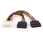 Кабель питания Cablexpert, SATA, 30 см, molex 4pin/2x sata15pin, на 2 устройства, пакет, CC-SATA-PSY-0.3M (артикул 16206453) – фото 1
