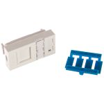 Модуль-адаптер/лицевая панель информационной розетки Экопласт, 45x22.5, RJ, 1 вход, белый 87001-1 (артикул 16068858) – фото 1