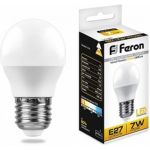 Светодиодная лампа - шарик E27 7W 2700K FERON LB-95 25481 (артикул 15608074) – фото 1