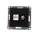 Розетка 2-ная ТВ + компьютерная RJ45 Schneider Electric AtlasDesign Карбон категории 5Е ATN001089 (артикул 16893787) – фото 1