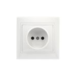 Розетка Smartbuy 1-местная без заземления 10А белая, керамика Венера SBE-01w-10-S1-N-c (артикул 16052129) – фото 1
