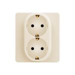 Розетка Legrand 2x2К+З - немецкий стандарт - 16 А - 250 В - INSPIRIA - слоновая кость 673751 (артикул 20964591) – фото 1