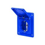 Розетка DKC скрытая установка Schuko с увеличенным фланцем 70х87 DIS5704061 (артикул 18123571) – фото 1