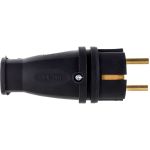 Каучуковая вилка ЭРА с заземлением VX10-B-IP44 16А IP44 прямая черная, Б0055414 (артикул 20932137) – фото 1