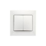 Выключатель Smartbuy 2-клавишный 10А белый Венера SBE-01w-10-SW2-0 (артикул 16051890) – фото 1
