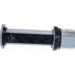 Автоматический блок розеток Mebax LK 3 секции Серебро d90,5мм 2 USB, 00-00001183 (артикул 16258761) – фото 1