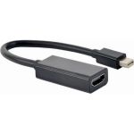 Переходник Cablexpert mini DisplayPort - HDMI 4K 20M/19F кабель 15см черный A-mDPM-HDMIF4K-01 (артикул 19560558) – фото 1