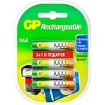 Перезаряжаемые аккумуляторы GP 100AAAHC AAA, емкость 1000 мАч - 4 шт 100AAAHC3/1-2CR4 (артикул 15696977) – фото 1