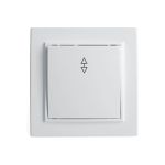 1-клавишный переключатель STEKKER PSW10-9005-01, 250В, 10А, серия Эрна, белый 39617 (артикул 20654872) – фото 1