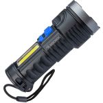 Ручной аккумуляторный фонарь КОСМОС 3Вт LED+3Вт COB, Li-ion 18650 1200mAh, ABS-пластик, индикатор, USB-шнур KOS115Lit (артикул 23399751) – фото 1