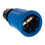Розетка с мультизаземлением, водо- и пылезащищенная ABL IP44 16A 2P+E 250V, голубой 1579050 (артикул 15976364) – фото 1