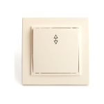 1-клавишный переключатель STEKKER PSW10-9005-02, 250В, 10А, серия Катрин, слоновая кость 39618 (артикул 20654422) – фото 1