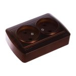 Двойная розетка Lezard DEMET без заземления, закрытый корпус 711-0400-128 (артикул 16193285) – фото 1