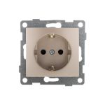 Механизм розетки GUSI ELECTRIC Bravo 1-ой с/з с з/ш, скрытая установка, 16А, 250В, шампань С10Р4-027 (артикул 16184012) – фото 1